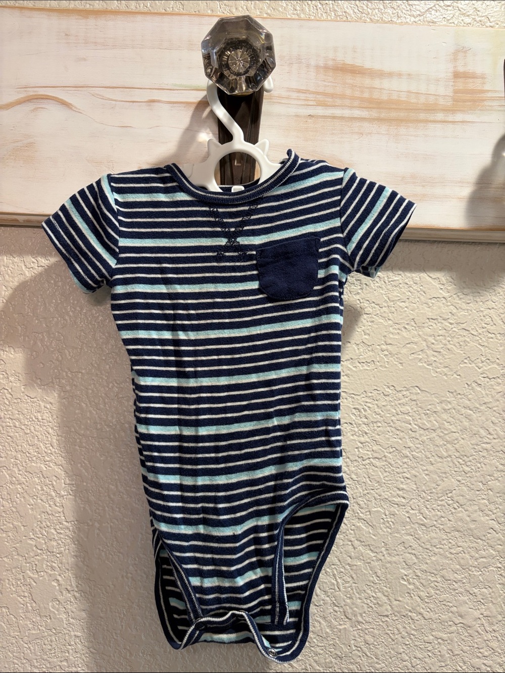 Carter's Navy and Light Blue Striped Baby Onesie